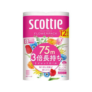 クレシア スコッティ フラワーパック 3倍長持ち ダブル 75m 12ロール FCR8015-イメージ1