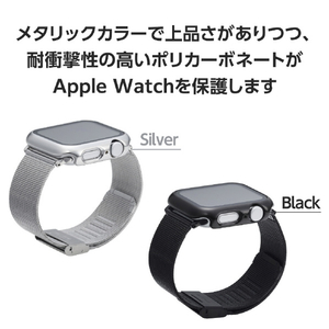 エレコム Apple Watch SE (第2世代)/SE/Series 6/5/4(40mm)用フルカバーケース プレミアムガラス/高透明/メタリック ブラック AW-23DFCGPBK-イメージ4