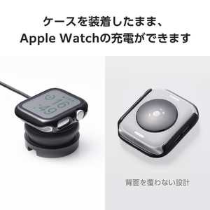 エレコム Apple Watch SE (第2世代)/SE/Series 6/5/4(40mm)用フルカバーケース プレミアムガラス/高透明/メタリック ブラック AW-23DFCGPBK-イメージ7