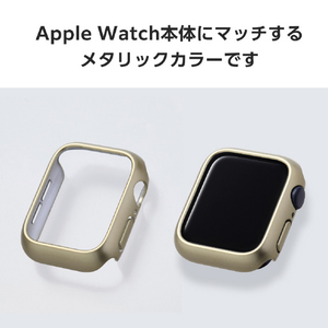 エレコム Apple Watch SE (第2世代)/SE/Series 6/5/4(40mm)用ハードバンパー メタリック ゴールド AW-23EBPPMGD-イメージ4