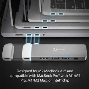 j5Create MacBook Pro/Air専用 6in1 マルチアダプター スペースグレー JCD394V2-イメージ10