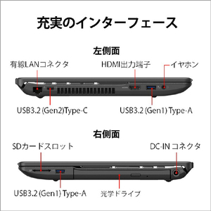 富士通 ノートパソコン e angle select LIFEBOOK ブライトブラック FMVA57H3BE-イメージ10