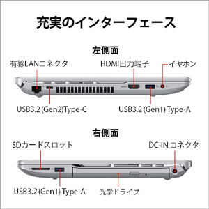 富士通 ノートパソコン e angle select LIFEBOOK ファインシルバー FMVA48H3SE-イメージ10