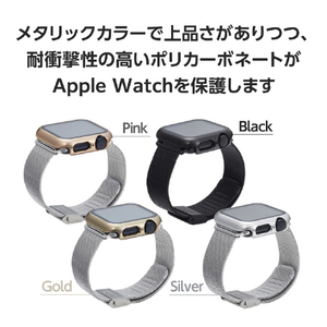 エレコム Apple Watch SE (第2世代)/SE/Series 6/5/4(40mm)用フルカバーケース プレミアムガラス/高透明/メタリック ゴールド AW-23EFCGPGD-イメージ4