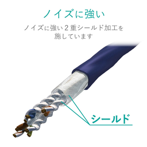 エレコム カテゴリー8対応LANケーブル(ツメ折れ防止・スリム・10．0m) ブルーメタリック LD-OCTST/BM100-イメージ7