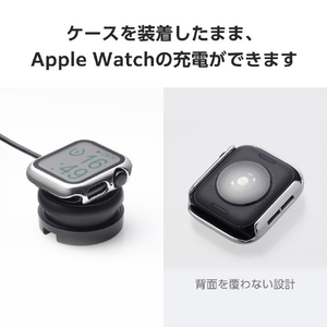 エレコム Apple Watch SE (第2世代)/SE/Series 6/5/4(40mm)用フルカバーケース プレミアムガラス/高透明/メタリック シルバー AW-23EFCGPSV-イメージ7