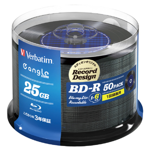 Verbatim 録画用(25GB) 1-6倍速 BD-R 50枚入り e angle select タータンチェックブルー VBR130RHB50SE4-イメージ1