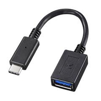 サンワサプライ Type-C USB A変換アダプタケーブル（7cm） ブラック AD-USB26CAF