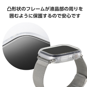 エレコム Apple Watch Series 10(46mm)用ソフトバンパー クリア AW-24ABPUCR-イメージ4