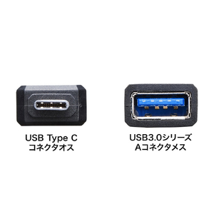 サンワサプライ Type-C USB A変換アダプタ ブラック AD-USB28CAF-イメージ3