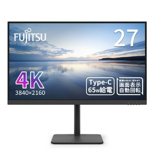 富士通 27型ワイド液晶ディスプレイ VT series ブラック VTU27021BT-イメージ1