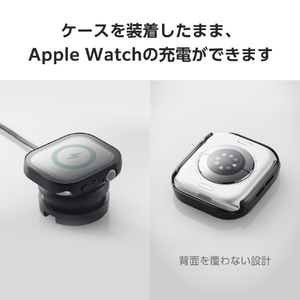 エレコム Apple Watch Series 10(46mm)用フルカバーケース プレミアムガラス/高透明/防水 ブラック AW-24AFCGEBK-イメージ7