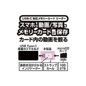 カシムラ microSDメモリーリーダー USB-C ホワイト KD-267-イメージ3