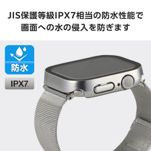 エレコム Apple Watch Series 10(46mm)用フルカバーケース プレミアムガラス/高透明/防水 シルバー AW-24AFCGESV-イメージ4