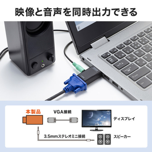 サンワサプライ HDMI-VGA変換アダプタ(オーディオ出力付き) AD-HD25VGA-イメージ13