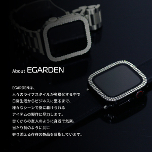 EGARDEN Apple Watch 45mm用ガラスフィルム一体型ラインストーンケース ブラック EG24868AWBK-イメージ20