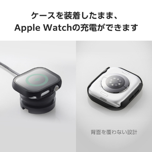 エレコム Apple Watch Series 10(46mm)用フルカバーケース プレミアムガラス/ゴリラ/セラミックコート ブラック AW-24AFCGOCBK-イメージ7