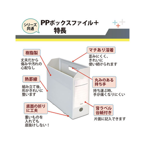 プラス PPボックスファイル+ A4E ホワイト FL-125BF FC80551-76-006FL-125BF-イメージ3