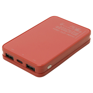 クオリティトラストジャパン スケルトンモバイルバッテリー+給電用TYPE-Cケーブル(5,000mAh) レッド QTC-0504RD-イメージ3