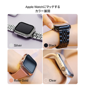 EGARDEN Apple Watch 45mm用ガラスフィルム一体型ケース ブラック EG24876AWBK-イメージ10