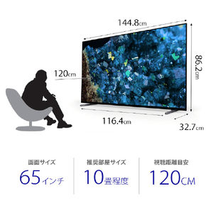 SONY 65V型4Kチューナー内蔵4K対応有機ELテレビ BRAVIA A80Lシリーズ XRJ-65A80L-イメージ2