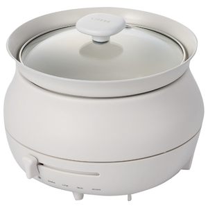 エレコム LiFERE IH卓上調理なべ HOT DISH cocotte ホワイト HAC-IH01CWH-イメージ1