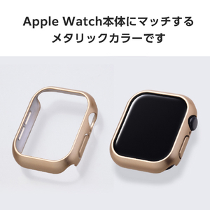 エレコム Apple Watch Series 10(42mm)用ハードバンパー メタリック ピンク AW-24BBPPMPN-イメージ4