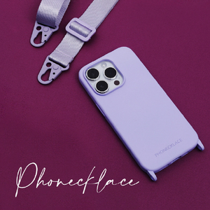 PHONECKLACE iPhone 14 Pro用バンドショルダーストラップ付きシリコンケース ティールブルー PN23881I14PBL-イメージ5