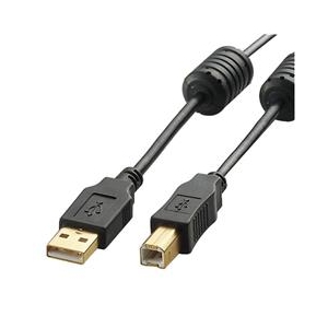 エレコム フェライトコア付きUSB2．0ケーブル ブラック1.5m U2C-BF15BK-イメージ1