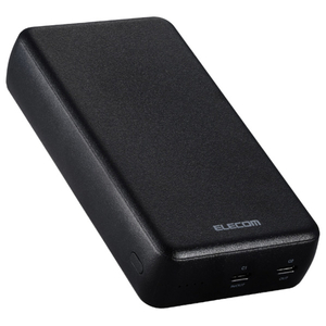 エレコム 20000mAh 2C PD20W モバイルバッテリー ブラック DE-C52-20000BK-イメージ1