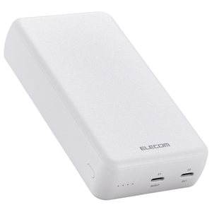 エレコム 20000mAh 2C PD20W モバイルバッテリー ホワイト DE-C52-20000WH-イメージ1