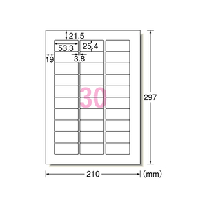 エーワン レーザー用ラベル[水に強いタイプ]A4 30面 20枚 F862458-31375-イメージ1