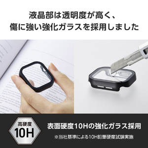 エレコム Apple Watch Series 10(42mm)用フルカバーケース プレミアムガラス/高透明/防水 ブラック AW-24BFCGEBK-イメージ5