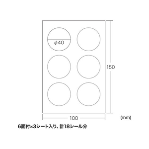 サンワサプライ セキュリティシール つや消し6面 丸シール F411921-LB-SL6-イメージ2