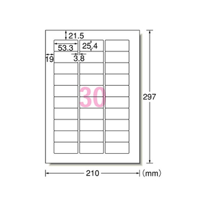 エーワン IJラベル[水に強い白フィルムタイプ]A4 30面 3枚 F862463-28983-イメージ2