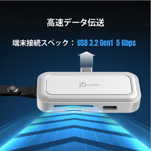 j5 create 直付USB-C to microSD/SD/PD充電カードリーダー JCHSD34W-イメージ6