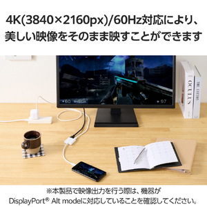 エレコム USB Type-C(TM) - HDMI(R)変換アダプター(シリコンメッシュ/60W) ホワイト MPA-CHDMIPDSMWH-イメージ8