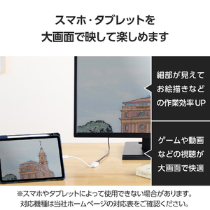 エレコム USB Type-C(TM) - HDMI(R)変換アダプター(シリコンメッシュ) ホワイト MPA-CHDMIQSMWH-イメージ4