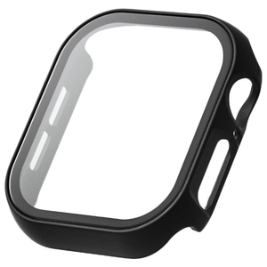 エレコム Apple Watch Series 10(42mm)用フルカバーケース プレミアムガラス/ゴリラ/高透明 ブラック AW-24BFCGOBK-イメージ1