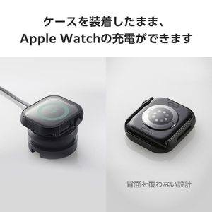 エレコム Apple Watch Series 10(42mm)用フルカバーケース プレミアムガラス/ゴリラ/高透明 ブラック AW-24BFCGOBK-イメージ7