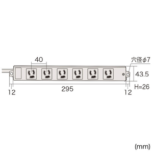 サンワサプライ 工事物件タップ(3P・6個口・10m) TAP-K6-10-イメージ2