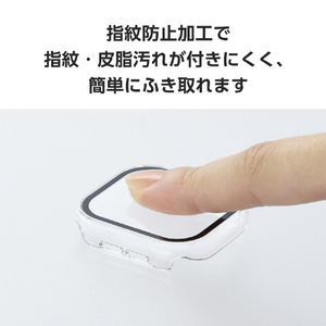 エレコム Apple Watch Series 10(42mm)用フルカバーケース プレミアムガラス/ゴリラ/セラミックコート クリア AW-24BFCGOCCR-イメージ6