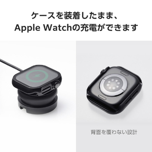 エレコム Apple Watch Series 10(42mm)用フルカバーケース プレミアムガラス/高透明/メタリック ブラック AW-24BFCGPBK-イメージ7