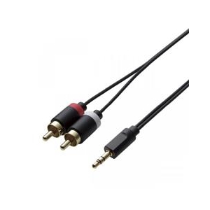 エレコム AUDIOケーブル(3．5φ-RCA×2) 1．0m ブラック DH-MWRN10-イメージ1