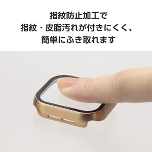 エレコム Apple Watch Series 10(42mm)用フルカバーケース プレミアムガラス/高透明/メタリック ピンク AW-24BFCGPPN-イメージ6