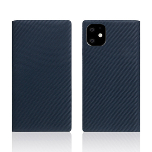 SLG Design iPhone 11用ケース carbon leather case ネイビー SD17900I61R-イメージ1