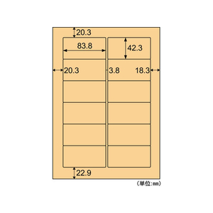 ヒサゴ クラフト紙ラベル A4 ライトブラウン 12面 20シート FC53939-OPC861-イメージ2