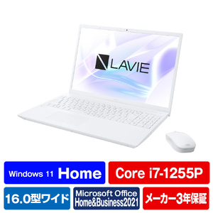 NEC ノートパソコン e angle select LAVIE N16 パールホワイト PC-N1670HAW-E3-イメージ1