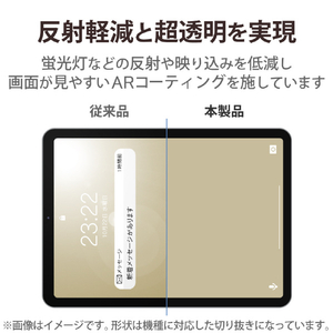 エレコム iPad 第10世代(2022年モデル)用フィルム 超透明 衝撃吸収 反射軽減 TB-A22RFLFPGHD-イメージ2