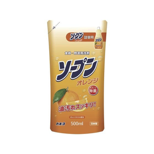 カネヨ石鹸 ソープン オレンジ つめかえ用 500mL FC896RA-イメージ1